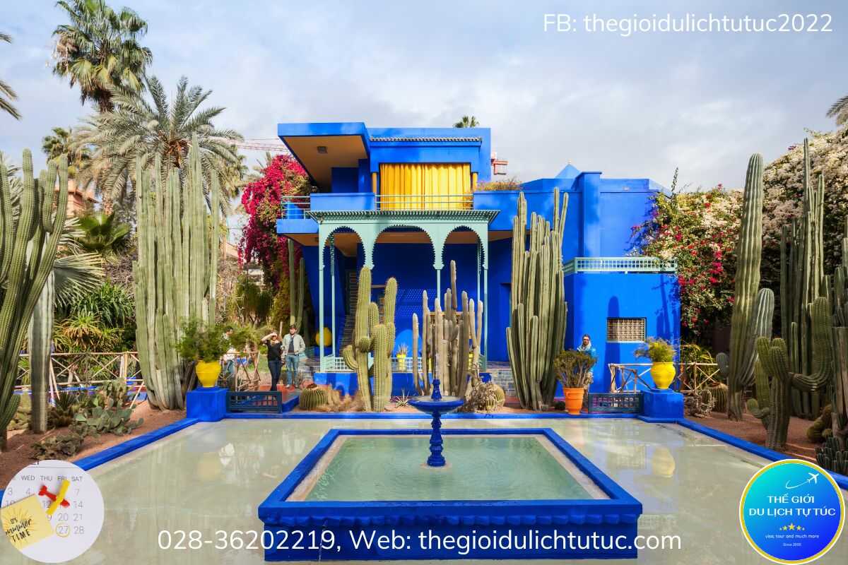 Vườn Majorelle, một khu vườn rộng hơn 10.000 m2 bên ngoài Marrakech Médina ở Ma-rốc-thegioidulichtutuc