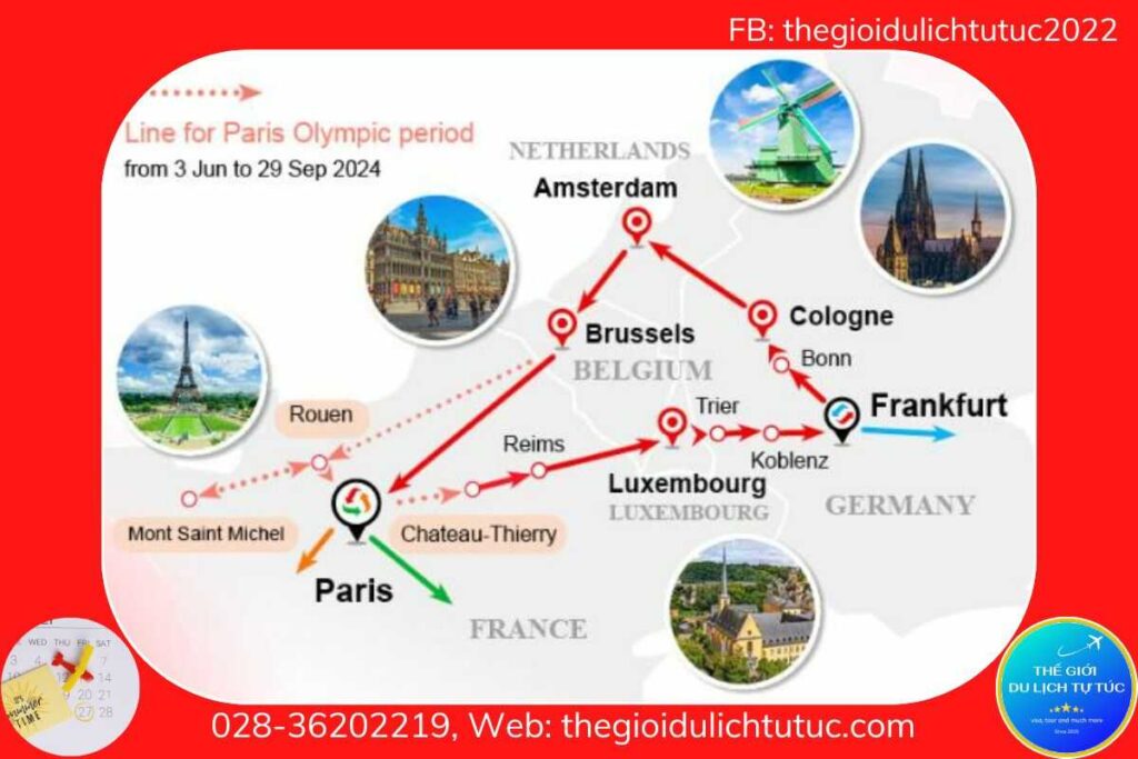 Tour Du Lịch Tự Túc Đức-Hà Lan-Bỉ-Pháp 7 ngày Phổ Thông-thegioidulichtutuc